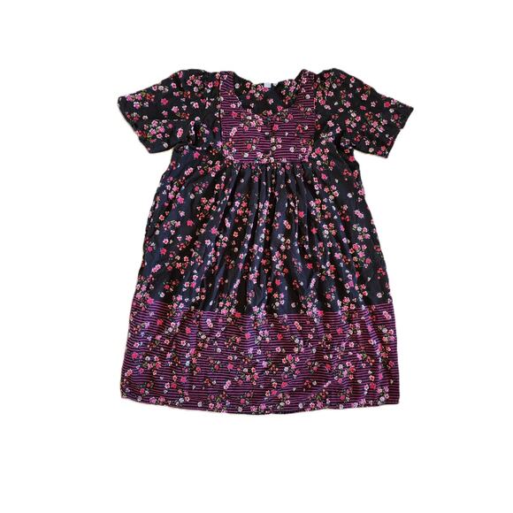 Only Necessities Women's Black Floral Print House Dress 100% Cotton Sz L 18-20 - Picture 1 of 9